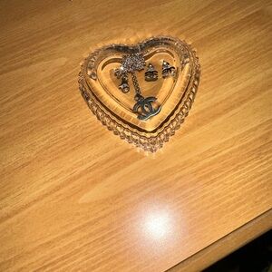 Silver necklace and earrings set